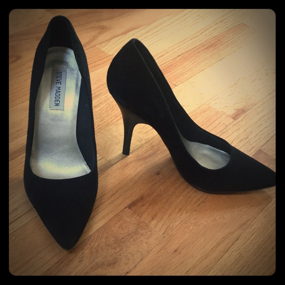 Steve Madden black suede stilettos